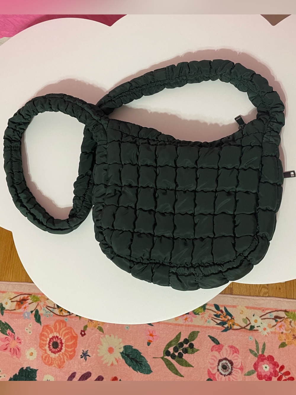 Urban Expressions Quilted Puffer Crossbody Bag - Dark Green